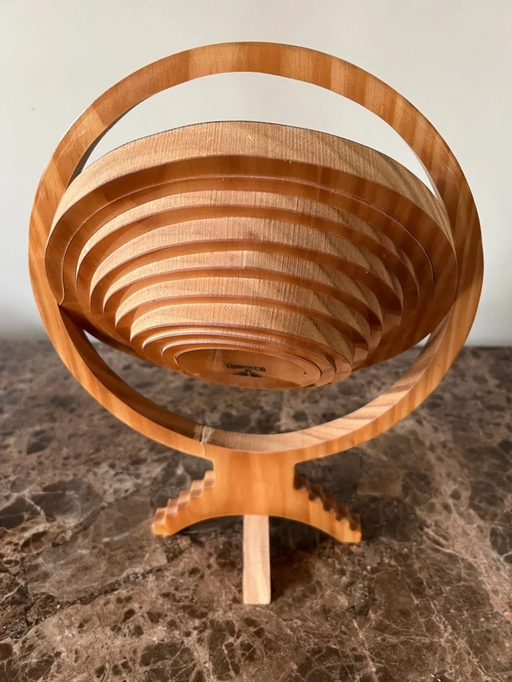 Equinoccio Aztec Solid Wood Collapsible Calendar Bowl